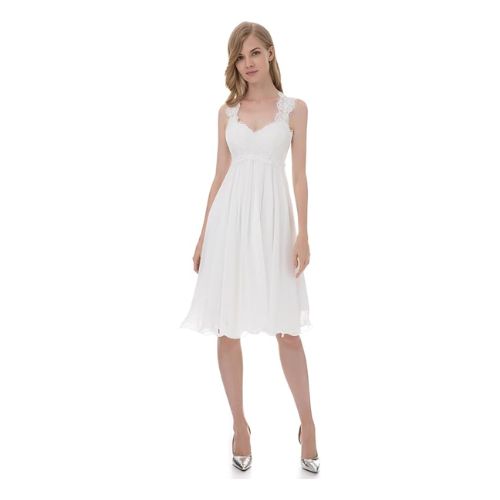 EroseBridal New Sleeveless Lace Chiffon Wedding Dress