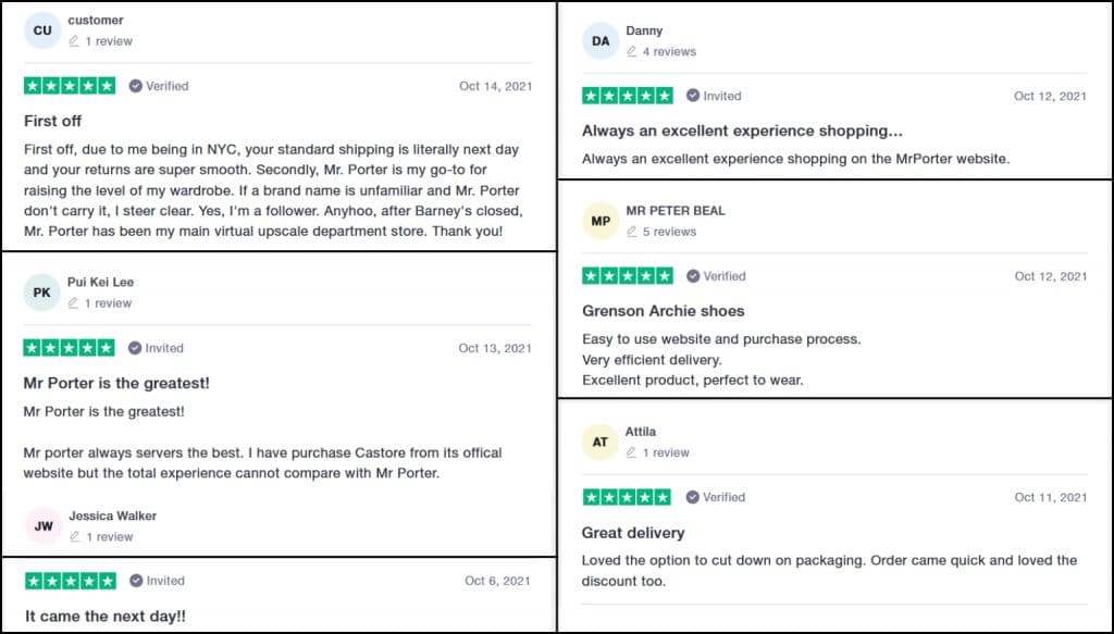 Mr Porter Customer Reviews