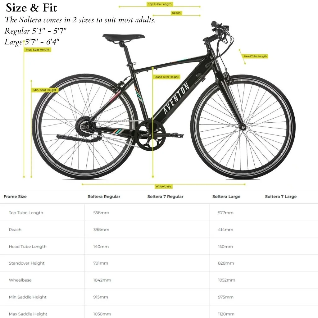 Sizing Guide for Aventon Soltera Riders